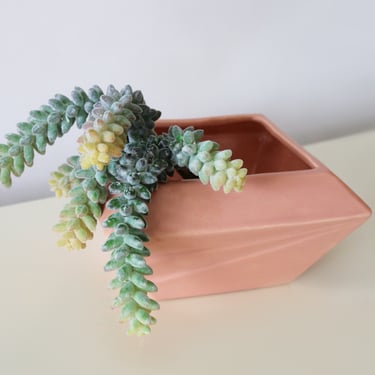 Vntage 1980s Post Modern Pink Ceramic Vase 