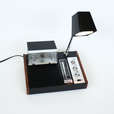 Vintage 60's Symphonette Slumber Center - Combo telescoping Desk Lamp - AM/FM Analog Clock Radio / Alarm - Works 