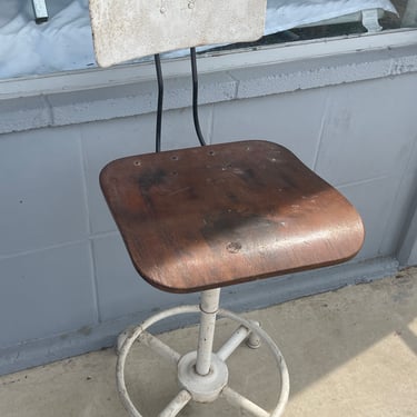 Vintage Wood and Metal Drafting Chair