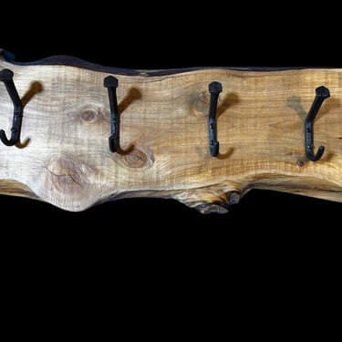 #Custom Live Edge Cypress Coat Rack