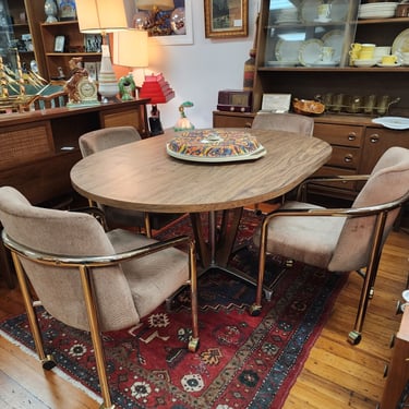 Vintage Game Table with Leaf and 4 Chairs