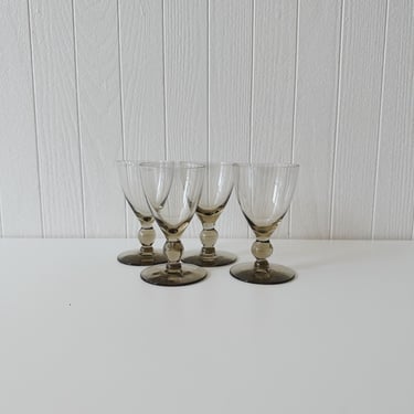 Vintage Smoky Coupe Glasses | Set of 4 