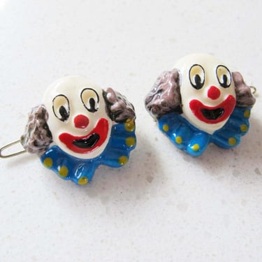 Vintage Clown Hair Barrettes Set of 2 - 70s | Milk Teeths  display picture 3
