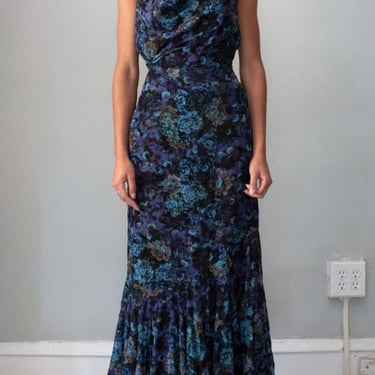 Kenzo Blue Floral Maxi Skirt Set 