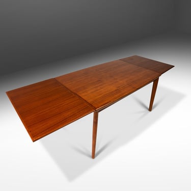 Danish Mid-Century Modern Expansion Dining Table in Teak w/ Stow-in-Table Leaves, Denmark, c. 1960s 