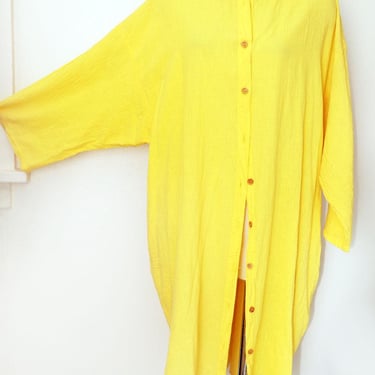 70's Cotton Shirt Dress Oversized 