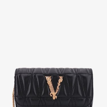 Versace Woman Virtus Woman Black Shoulder Bags
