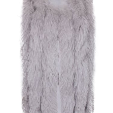 Metric Knits - Grey Vest w/ Fox Fur Sz S