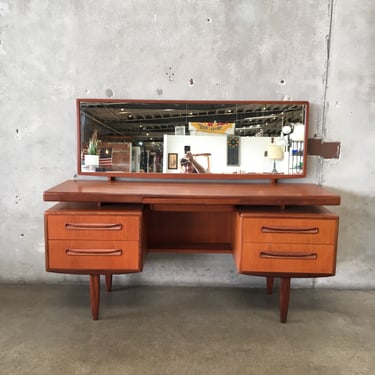 Vintage Mid Century Danish Desk / Vanity with Mirror