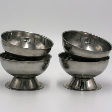 vintage metal ice cream bowls/soda fountain bowls/set of four 