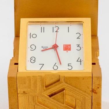 Frank Lloyd Wright Bulova Cube Clock 1980s
