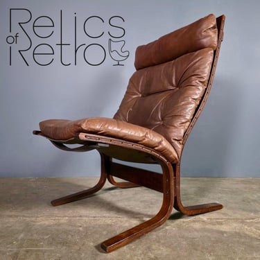 Siesta Leather Lounge Chair By Ingmar Relling For Westnofa Mid Century Vintage Retro MCM 