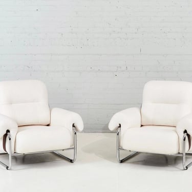 Pair Pace Collection Tucroma Lounge Chairs by Guido Faleschini, Italy 1975
