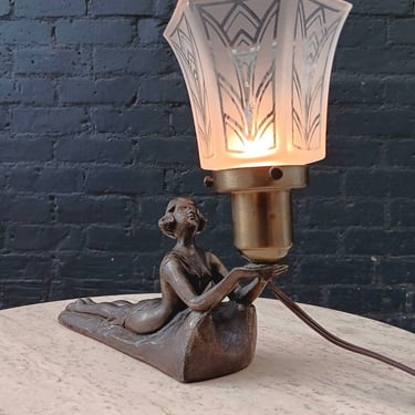 Art Deco Figural Table Lamp, signed Chandler, c.1930’s 