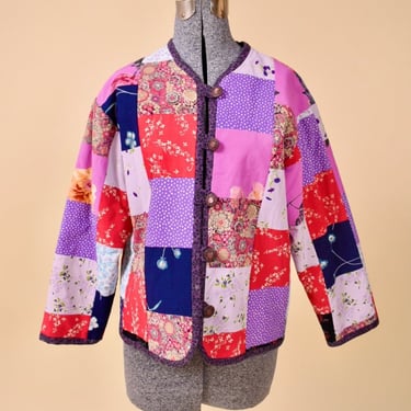 Purple Patchwork Printed Jacket, L