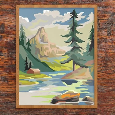 FGR Mountain Cabin & Lake Print