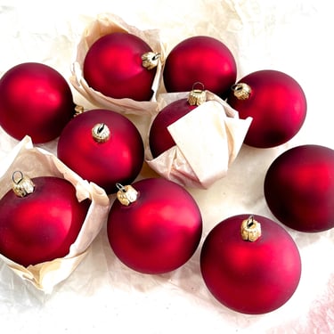 VINTAGE: 10pcs - Hand Blown European Frost Glass Ornaments - Christmas Decor - Ornament - Holiday - SKU 22 23-C-00035133 
