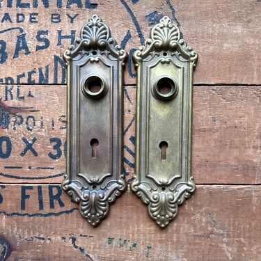 Antique Salvaged Pressed Brass Door Plates Pat’d July 17 1900 