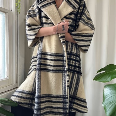 60s Lilli Ann Plaid Wool Coat