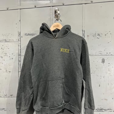 90s Size M Nike logo embroidered logo gray hoodie Sweatshirt Charcoal grey 