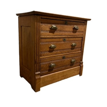 Antique 3 Drawer Dresser w/Brass Bin Pulls   LC243-12