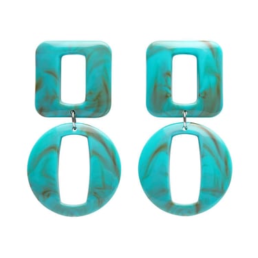 Turquoise Marble Chunky Earrings
