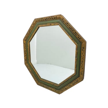 #1173 Octagonal Green Frame Mirror