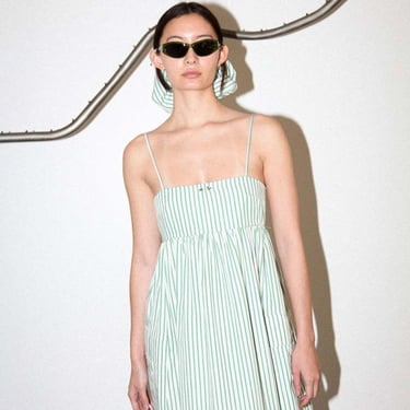 KkCo Pierced Limestone Dress - Striped Seaweed