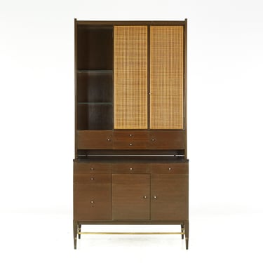 Paul McCobb Connoisseur Collection Mid Century Mahogany and Cane Bar Cabinet - mcm 