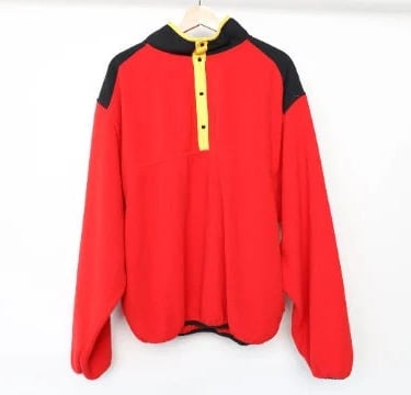 vintage MARLBORO red & yellow COLOR block gorp FLEECE 1990s jacket -- size xl listed 
