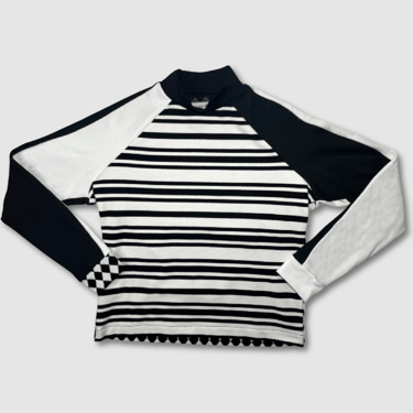 black + white 'color block' sweatshirt