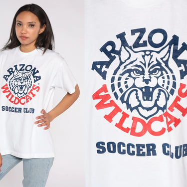 Arizona Wildcats Shirt University of Arizona Tee Vintage 80s Tshirt Screen Stars U of A Graphic College T Shirt Tucson White Extra Large xl 