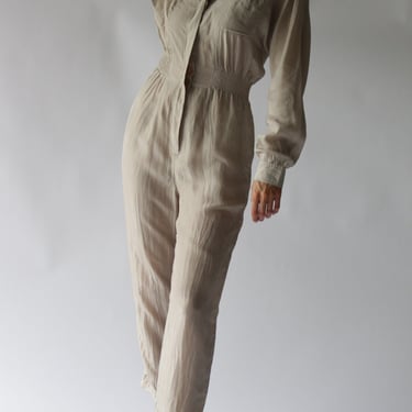 Vintage Diane Gilman Silk Dolman Sleeve Jumpsuit