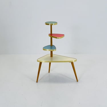 BIG German Plant Stand, Colorful Vintage Mid-Century Minimalist Indoor Plant Stand Side Table Retro flower table 