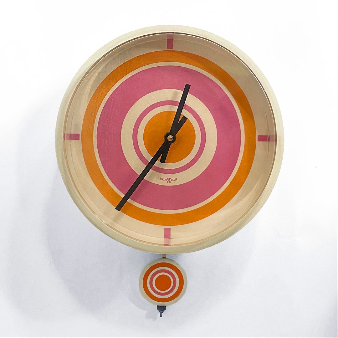 Arthur Umanoff"Swing Time" Clock by Howard Miller Pegboard Modern