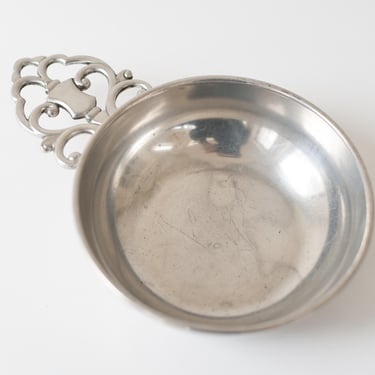 Vintage Fancy Pewter Catchall / Candy Bowl 
