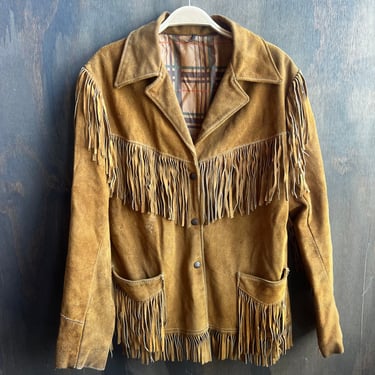 Tan Leather Fringe Jacket