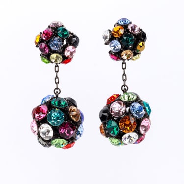 Rainbow Disco Ball Drop Earrings