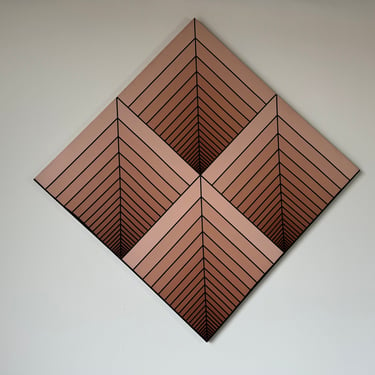 1970's Frank Stella - Style Geometric Abstract Painting 