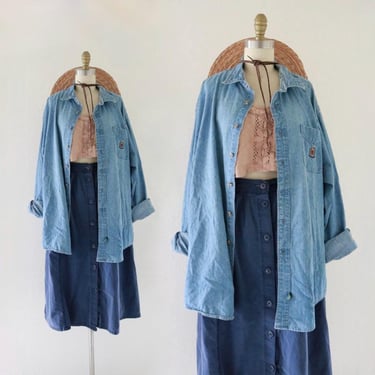 oversized denim shirt-jacket - womens 90s y2k shacket blue jean womens long sleeve shirt jacket cotton casual fall 