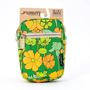 88632: Mini Brick Bag | Recycled RPET | Floral Green Gold