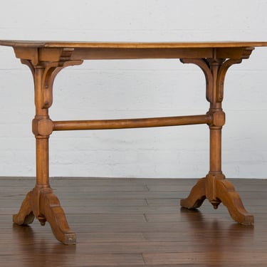 Antique French Bistro Beech Dining Table 