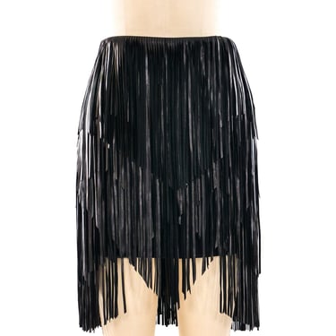 Jitrois Leather Fringe Mini Skirt