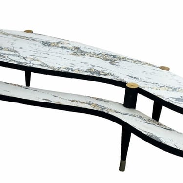 Mid-Century Modern Two-Tier Biomorphic Coffee Table 