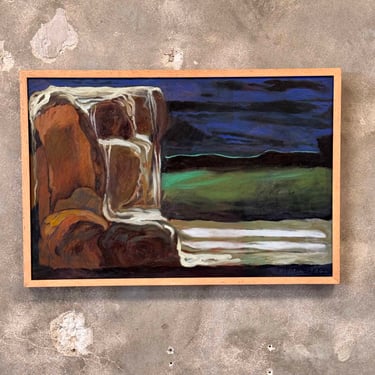 Abstract Expressionist Oil Painting by Vera Wilson of Art Center 1986