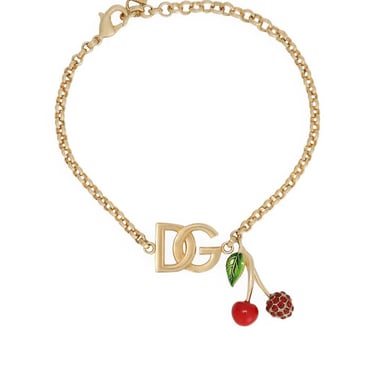 Dolce & Gabbana Women Bracelet With Cherries Charms And Dg Logo