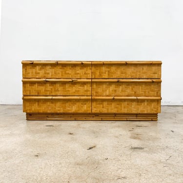 Bamboo Parquetry Lowboy Dresser *MESSAGE US for shipping quote* 