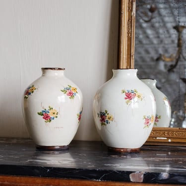 pair of hand painted Vallauris vases