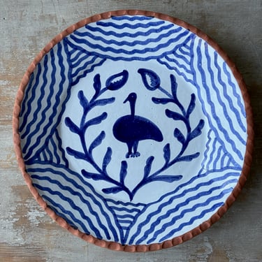 Talavera Pajaro Platter &#8211; Mexican Blue