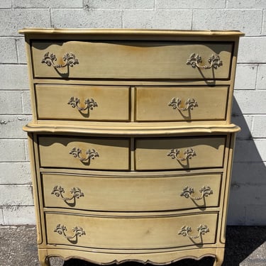 Antique French Provincial Dresser Tall Chest of Drawers Rococo Baroque Chest Drawers Shabby Chic Bedroom Set Storage CUSTOM PAINT AVAIL 